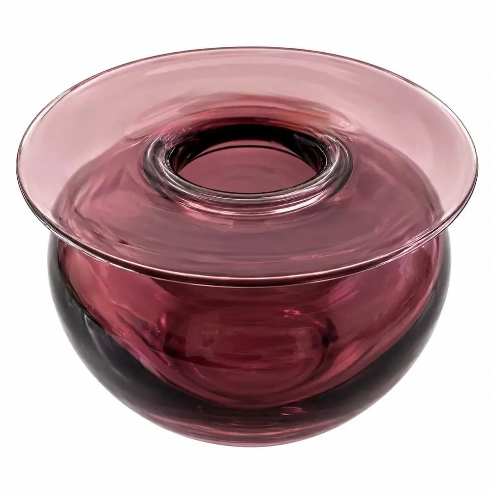 Vintage Robert Debble Hand-Blown Art Glass Vase - Amethyst Purple Studio Glass